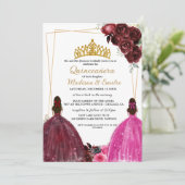 ブルゴーニュ&明るい赤紫色バタフライツインキンセアニェラ 招待状 (スタンド正面)