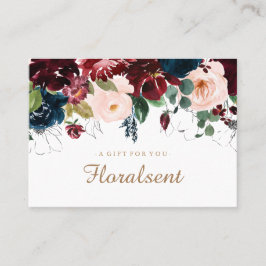 ブルゴーニュ、海軍、ピンクフローラギフト券 割引カード