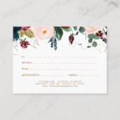 ブルゴーニュ、海軍、ピンクフローラギフト券 割引カード (裏面)