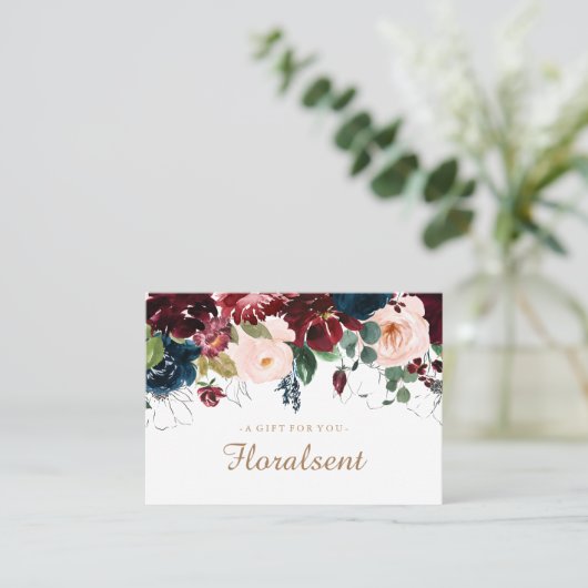 ブルゴーニュ、海軍、ピンクフローラギフト券 割引カード (スタンド正面)