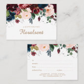 ブルゴーニュ、海軍、ピンクフローラギフト券 割引カード (正面/裏面)