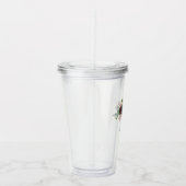 ブルゴーニュ、海軍、赤面ピンク結婚ズ アクリルタンブラー (右)