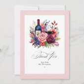 ブルゴーニュ、海軍、赤面ワインの試飲結婚料 サンキューカード (正面)