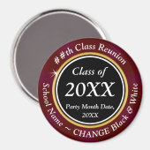 ブルゴーニュ、白黒、クラス懇親会の好意 マグネット (正面/裏面)