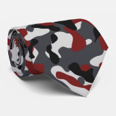 ブルゴーニュ、石板、ブラックの迷彩模様 ネクタイ (ロール)
