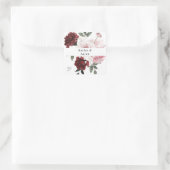 ブルゴーニュ&赤面ピンクフローラありがとう スクエアシール (バッグ)