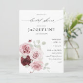 ブルゴーニュ&赤面ピンクフローラ6エレブライダルシャワー 招待状 (スタンド正面)