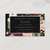 ブルゴーニュ&赤面ピンクフローラ – ブラック2 名刺 (裏面)