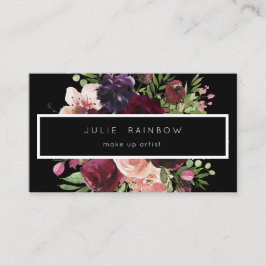 ブルゴーニュ&赤面ピンクフローラ – ブラック2 名刺