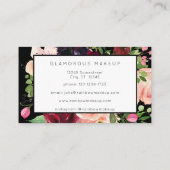 ブルゴーニュ&赤面ピンクフローラ – 黒 名刺 (裏面)