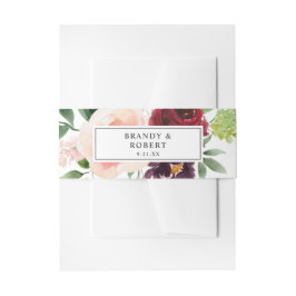 ブルゴーニュ&赤面ピンク4Bフローラ 招待状ベリーバンド