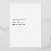 ブルゴーニュ&赤面ピンク6フローラ卒業パーティー 箔招待状 (裏面)