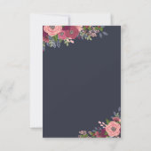 ブルゴーニュ&赤面フラワーズテーブルプランカード 招待状 (裏面)