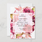 ブルゴーニュ&赤面フローラが私のブリデスマンになる 招待状 (裏面)