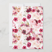 ブルゴーニュ&赤面フローラドロップ結婚式招待状 招待状 (裏面)