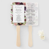 ブルゴーニュ・赤面フローラ結婚の式プログラム ハンドファン (正面&裏面)