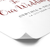 ブルゴーニュ&赤面フローラ結婚ウェルカム徴候 ポスター (角)