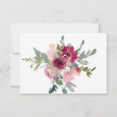 ブルゴーニュ&赤面フローラ結婚ブーケ 出欠カード (裏面)