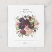 ブルゴーニュ&赤面フローラ – ピンク プレイスカード (外部開封)