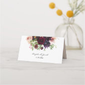 ブルゴーニュ&赤面フローラ – ピンク プレイスカード (裏面)