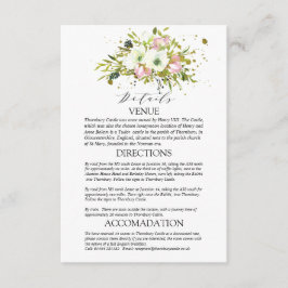 ブルゴーニュ&赤面ブーケ結婚の詳細囲い エンクロージャーカード