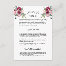 ブルゴーニュ&赤面ブーケ結婚の詳細囲い エンクロージャーカード