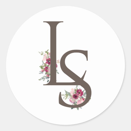 ブルゴーニュ・赤面モノグラムのズ結婚のクラシックRou ラウンドシール (正面)