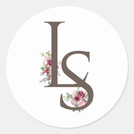 ブルゴーニュ・赤面モノグラムのズ結婚のクラシックRou ラウンドシール