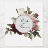 ブルゴーニュ&赤面牡丹ブーケバッグ ワインラベル (シングルラベル)