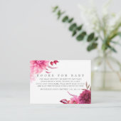 ブルゴーニュ&赤面秋の赤ちゃんシャワー予約リクエスト エンクロージャーカード (スタンド正面)