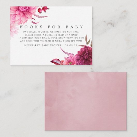 ブルゴーニュ&赤面秋の赤ちゃんシャワー予約リクエスト エンクロージャーカード (正面/裏面)