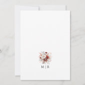 ブルゴーニュ&赤面素朴ウォーターカラーフローラ結婚ズ 招待状 (裏面)