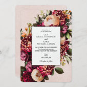 ブルゴーニュ&赤面結婚フローラ 招待状 (正面/裏面)