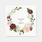 ブルゴーニュ&赤面結婚名前をカスタムするカクテル スタンダードカクテルナプキン (正面)