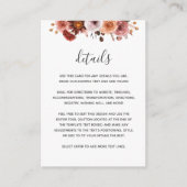 ブルゴーニュ,赤面,ほこりっぽいバラフローラ結婚の詳細 エンクロージャーカード (正面)