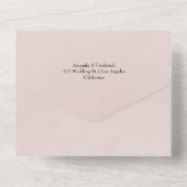 ブルゴーニュ、赤面&ネイビーフローラワインテイスティング結婚ズ オールインワン招待状 (裏面)