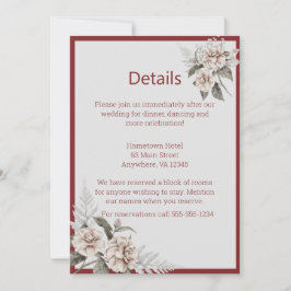 ブルゴーニュ、赤面、ホワイトローズ結婚ズの詳細 招待状