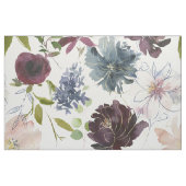 ブルゴーニュ、赤面、海軍フローラ ファブリック (ファットクウォーター)