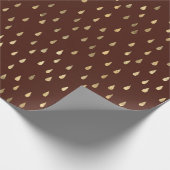 ブルゴーニュ、金ゴールドの雨滴。 ラッピングペーパー (角)