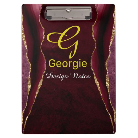 ブルゴーニュ&金ゴールドアガテウォーターの色 クリップボード (正面)