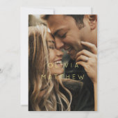 ブルゴーニュ&金ゴールドアガ結婚トの写真招待状 招待状 (裏面)