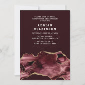 ブルゴーニュ&金ゴールドアゲート卒業 招待状 (正面)