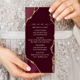 ブルゴーニュ&金ゴールドアゲ結婚ートのメニュー ラックカード