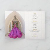 ブルゴーニュ&金ゴールドアラビアンキンセニェラ写真 招待状 (内部)