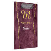 ブルゴーニュ&金ゴールドグリッターアゲート クリップボード (右)