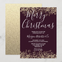 ブルゴーニュ&金ゴールドグリッターメリークリスマスパーティー