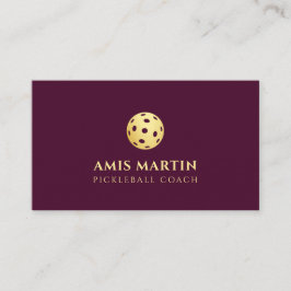 ブルゴーニュ&金ゴールドピックルボールコーチ 名刺