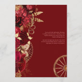 ブルゴーニュ&金ゴールドフローラエレガントシャルロキンセアニェラ 招待状 (裏面)