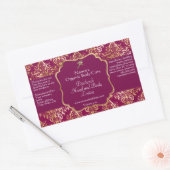 ブルゴーニュ&金ゴールドホイルダマスク化粧品ボトルラベル 長方形シール (封筒)