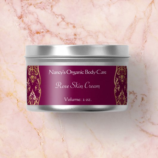 ブルゴーニュ&金ゴールドホイルダマスク石鹸の化粧品ラベル1 ラベル